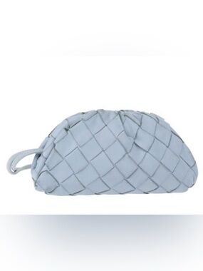 Bottega Veneta Light Blue Intrecciato Wristlet Clutch